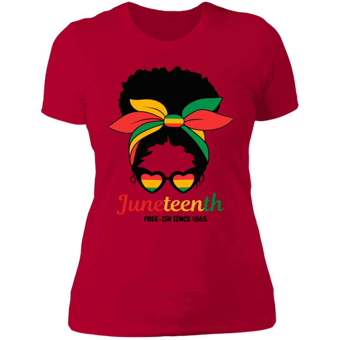 Juneteenth Heart Glasses |  Ladies' Boyfriend T-Shirt