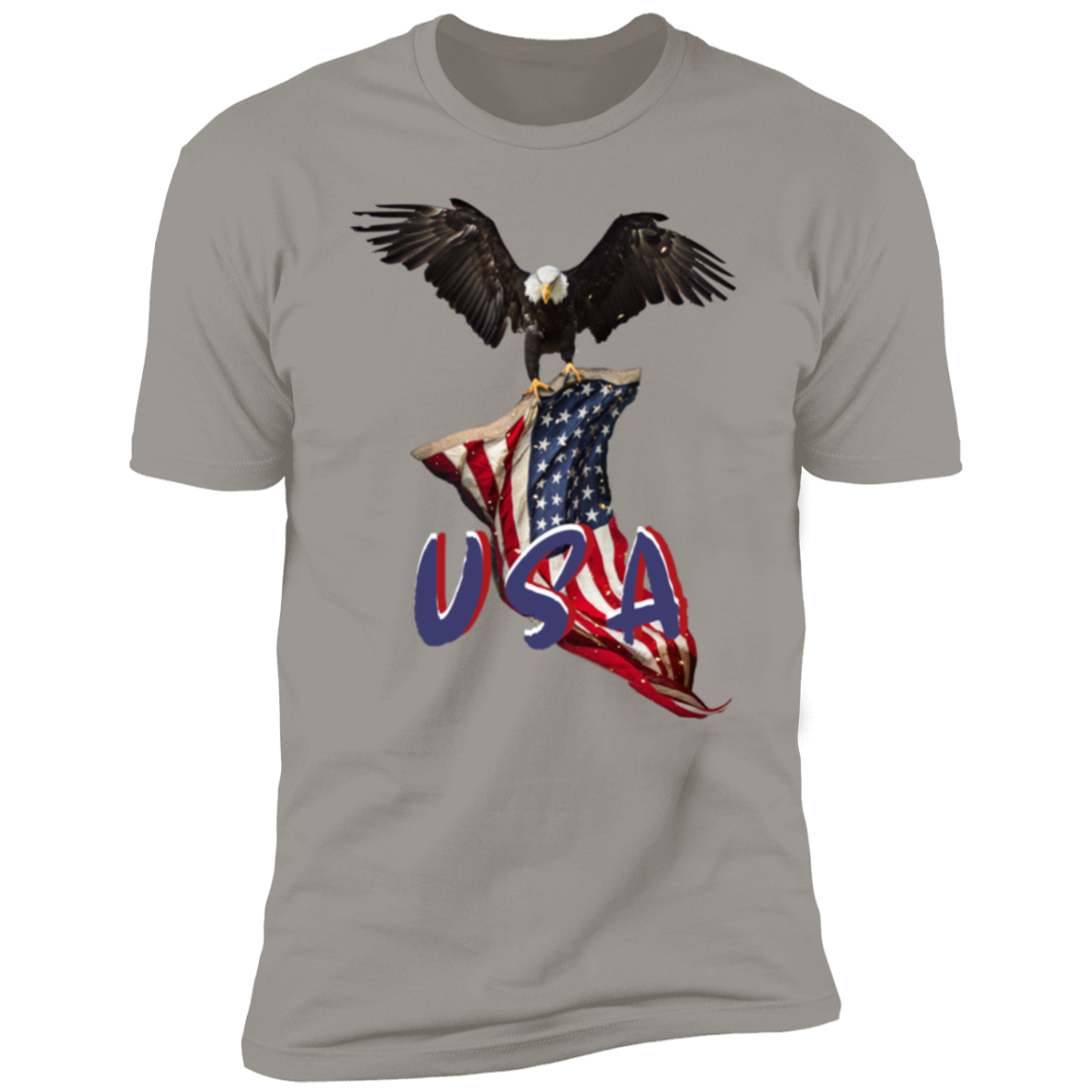 American Eagle Carrying U.S. Flag Men's T-shirt | Premium Short Sleeve USA | July 4th | Independence Day