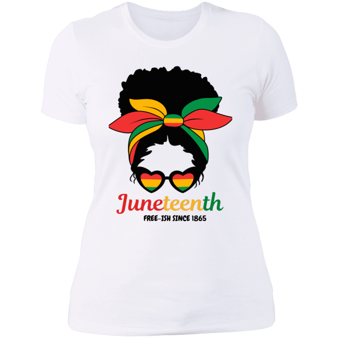 Juneteenth Heart Glasses |  Ladies' Boyfriend T-Shirt