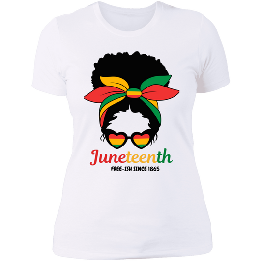 Juneteenth Heart Glasses |  Ladies' Boyfriend T-Shirt