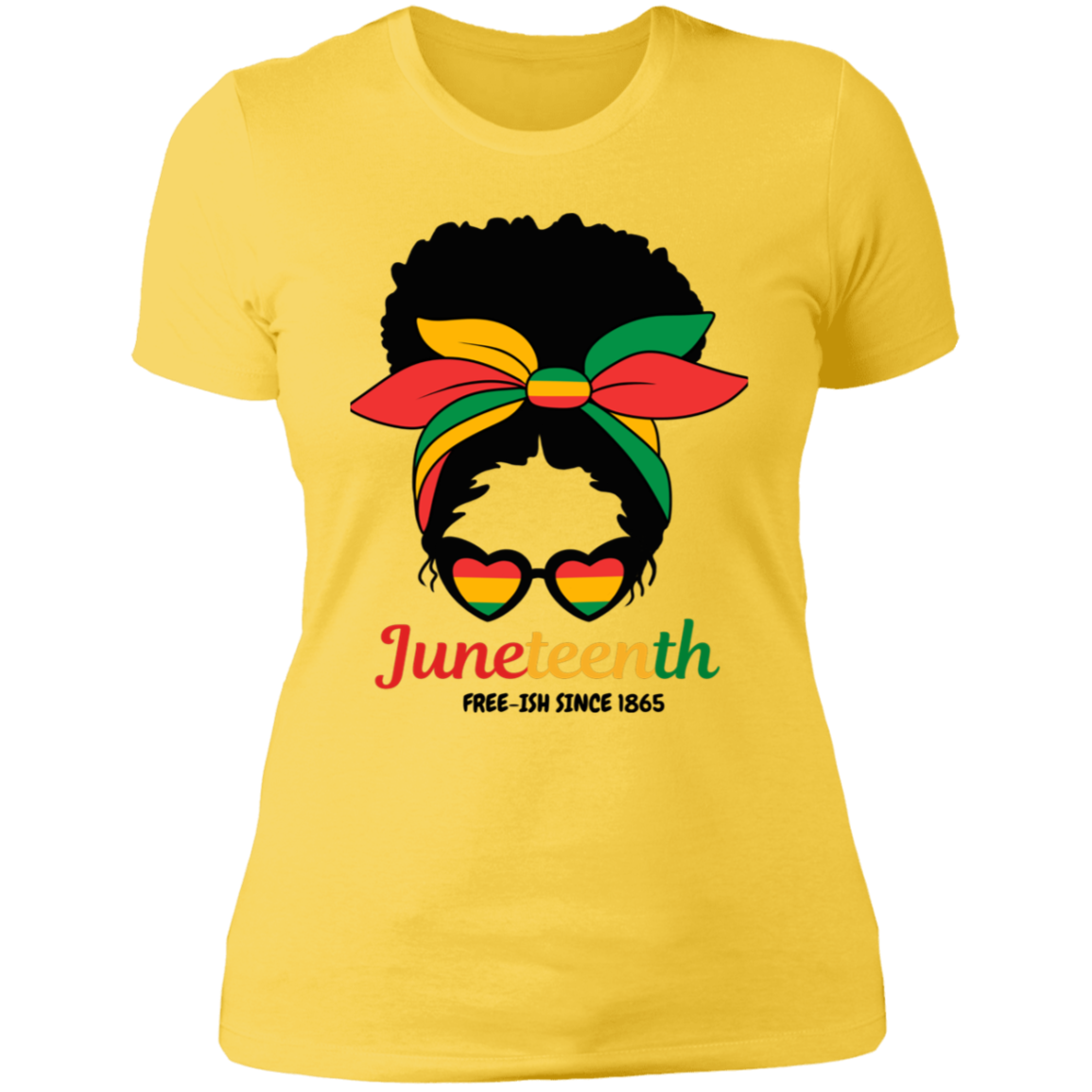 Juneteenth Heart Glasses |  Ladies' Boyfriend T-Shirt