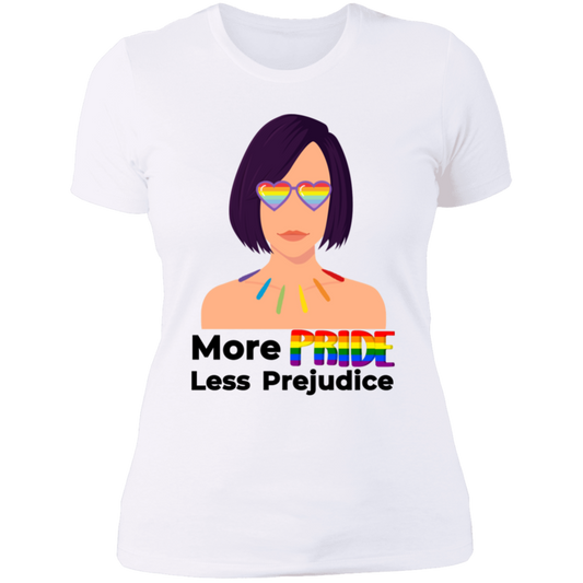 More PRIDE Less Prejudice Ladies' T-shirt | Pride Month