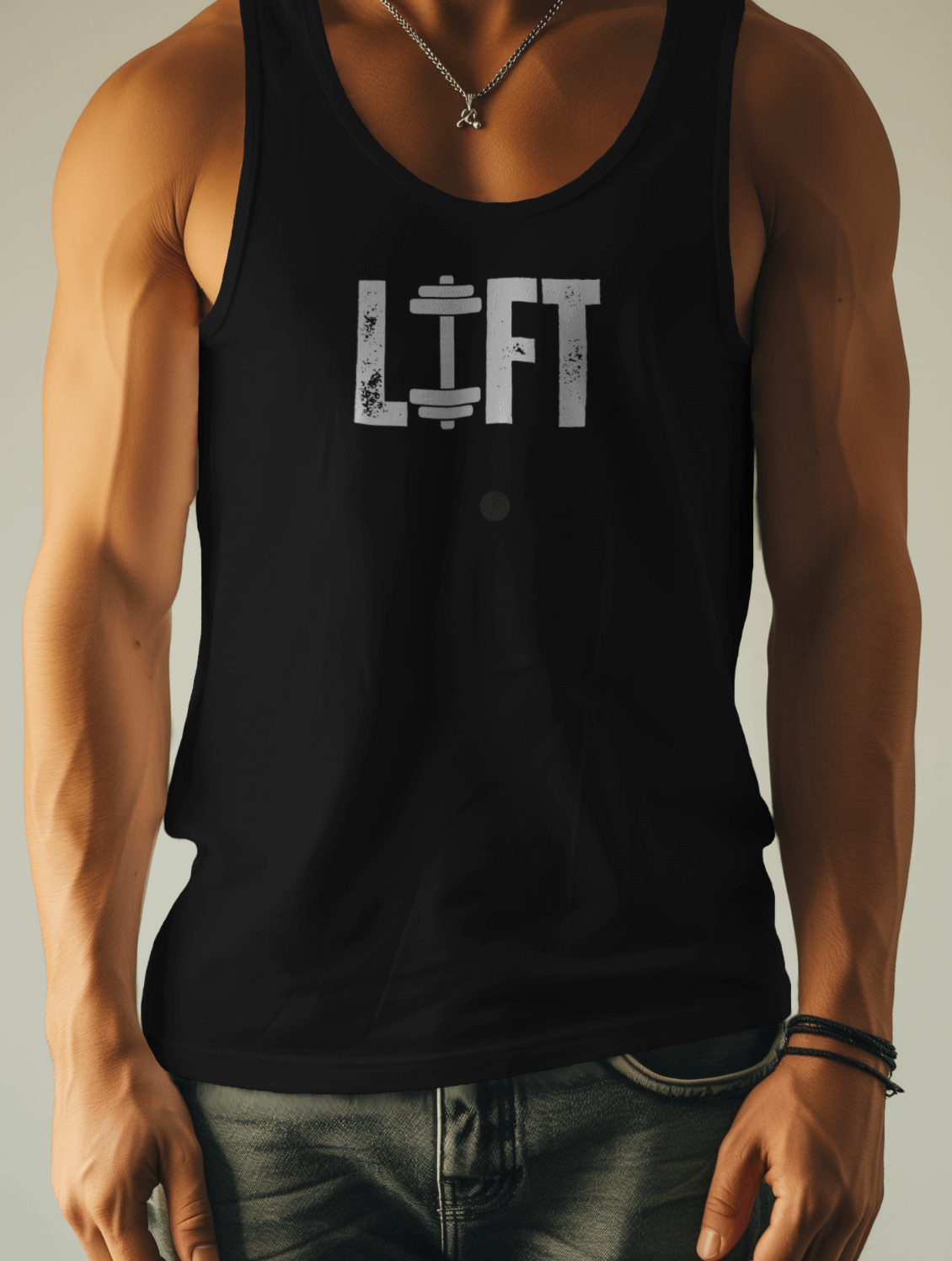 Barbells Print Athletic Tank Top | Moisture Wicking