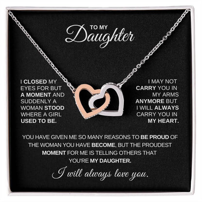 To My Daughter | Always Love You | Interlocking Hearts Necklace