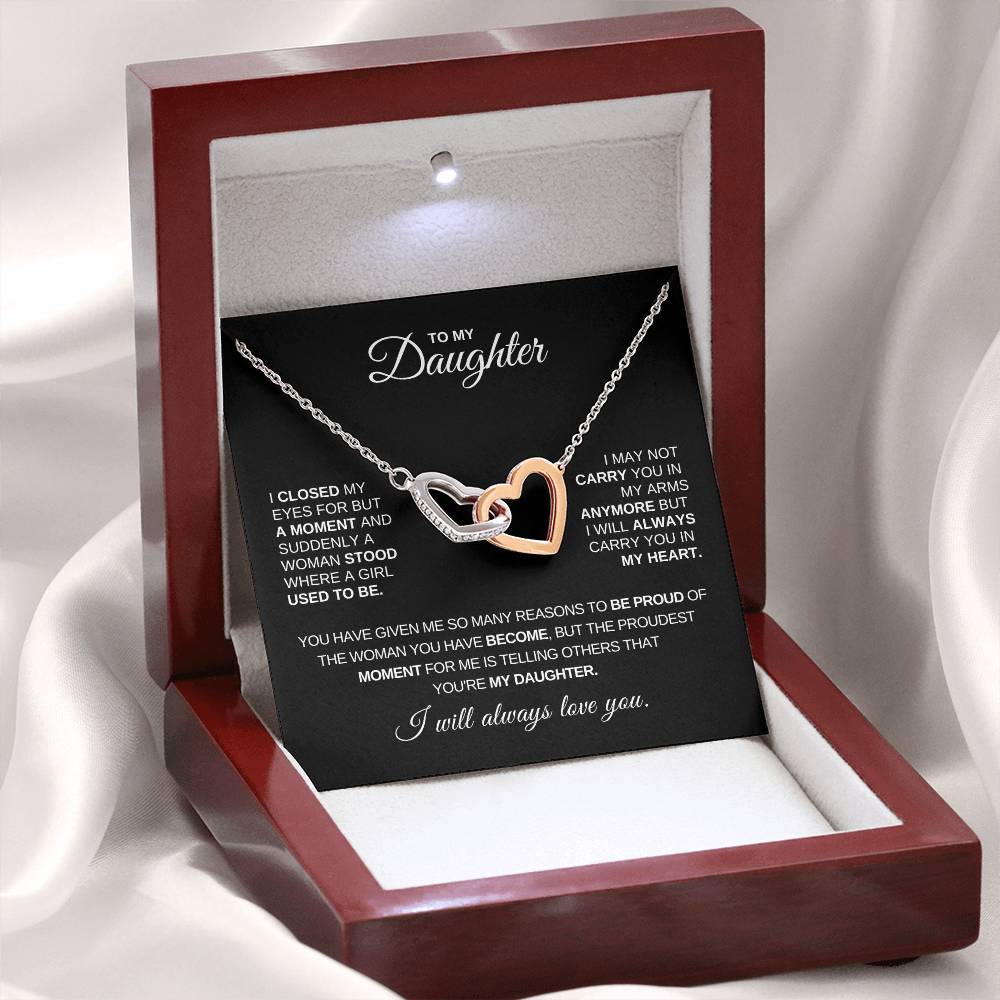 To My Daughter | Always Love You | Interlocking Hearts Necklace