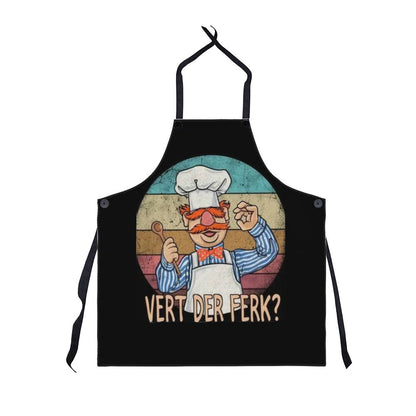 Kitchen Apron, Cartoon Style | Colorful Printed Waist Apron