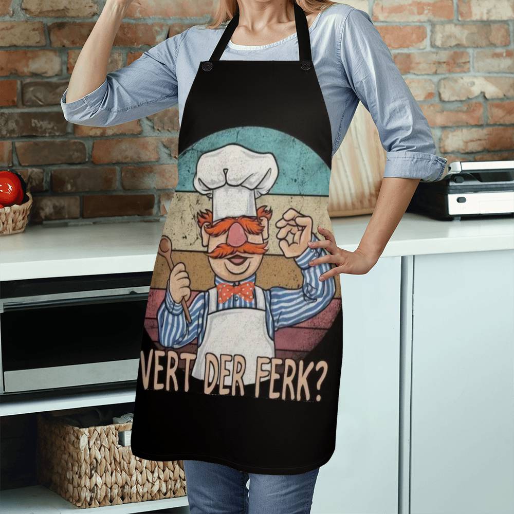 Kitchen Apron, Cartoon Style | Colorful Printed Waist Apron