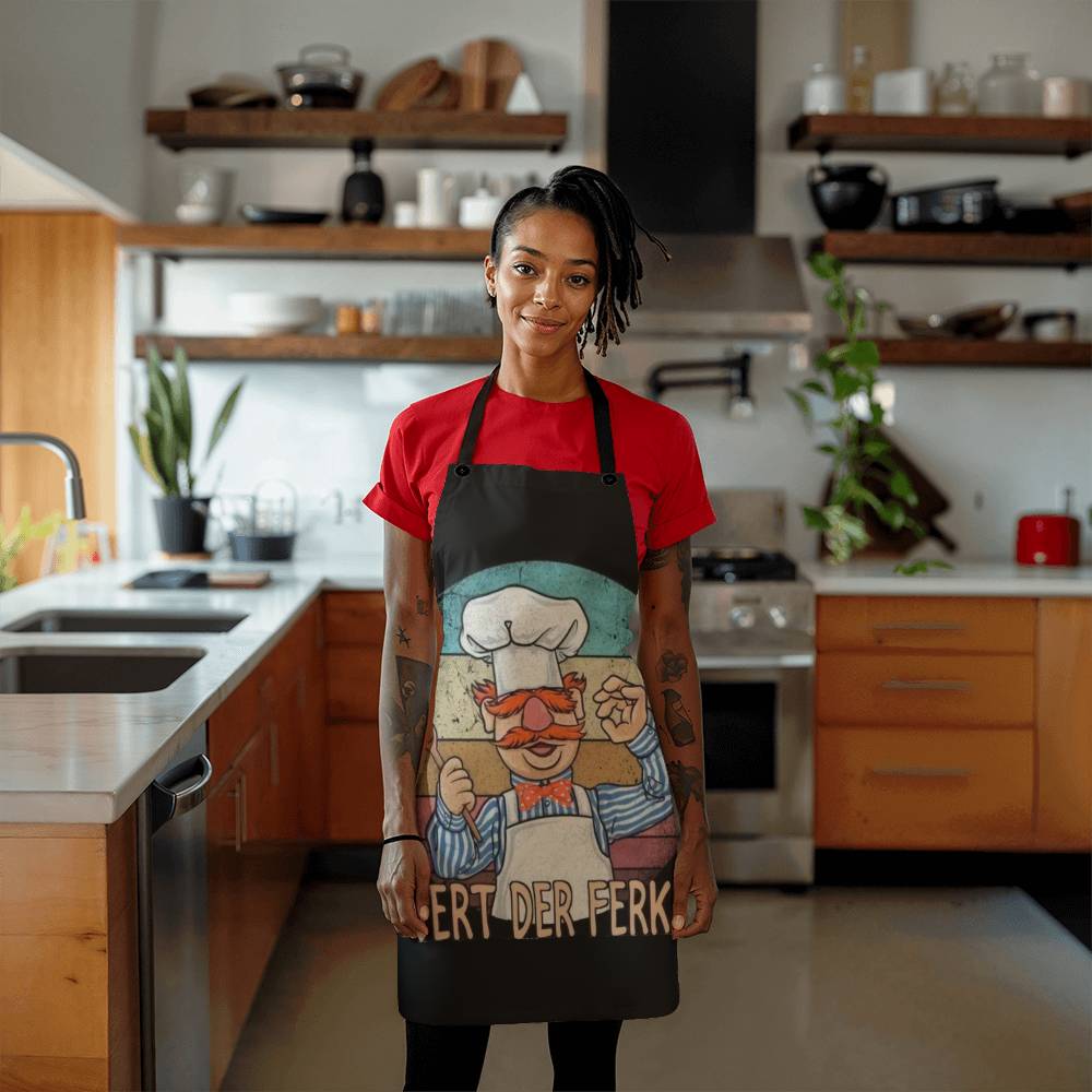 Kitchen Apron, Cartoon Style | Colorful Printed Waist Apron