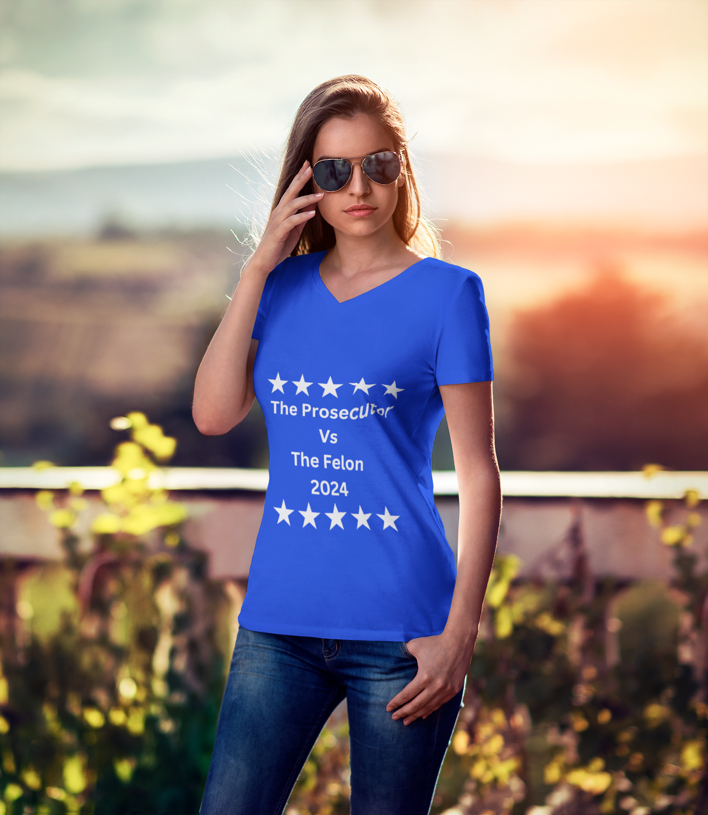 Prosecutor Vs Felon | Ladies V-Neck T-Shirt