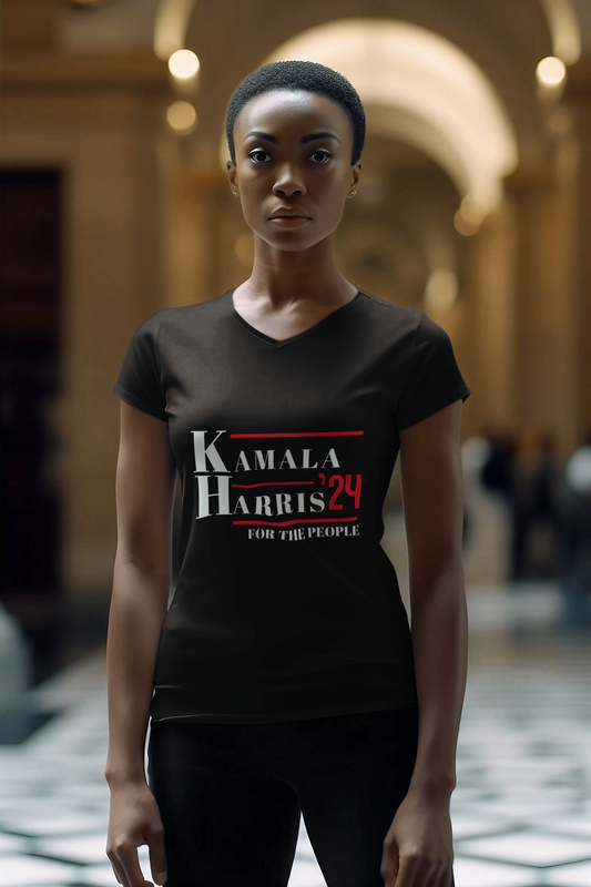 Kamala Harris | For The People | Ladies V-Neck T-Shirt